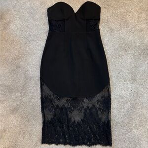 Black NBD dress with lace bottom and sides